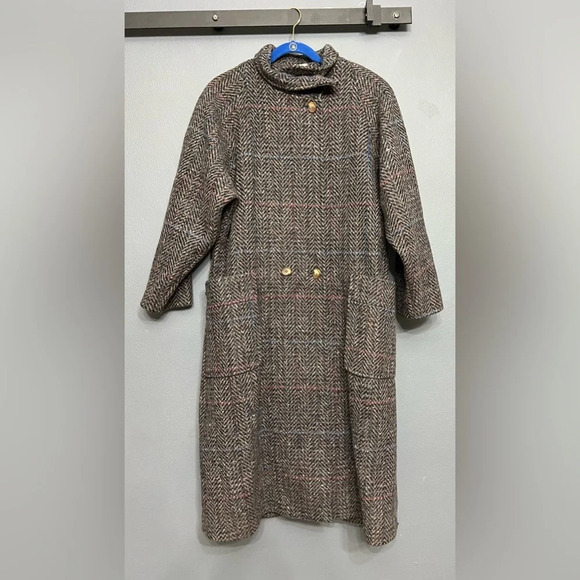 Vintage CPI Long Wool Tweed Coat Classic Timeless  Academia inspired-Size:12 - Picture 2 of 11